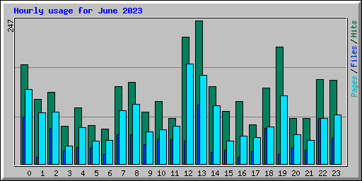 Hourly usage for June 2023