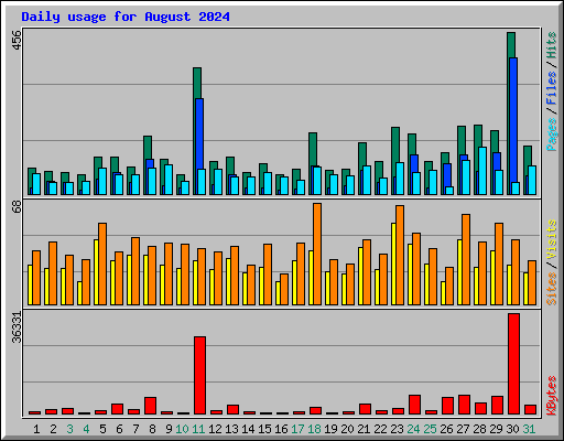 Daily usage for August 2024