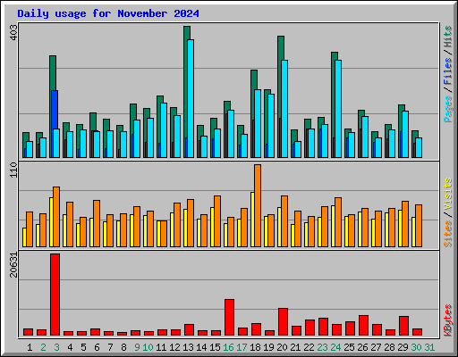 Daily usage for November 2024