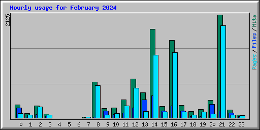 Hourly usage for February 2024